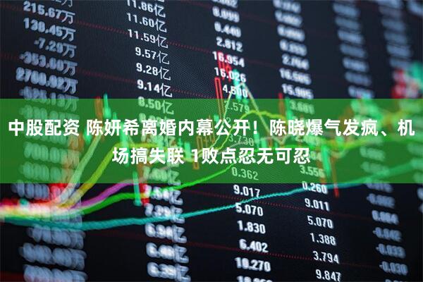 中股配资 陈妍希离婚内幕公开！陈晓爆气发疯、机场搞失联 1败点忍无可忍